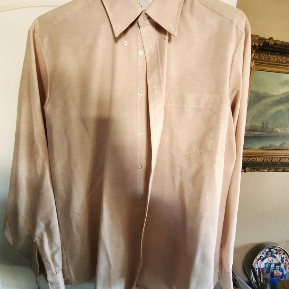 John Ashford button down shirt, size xlt, beige